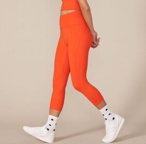 Girlfriend Collective Compressive Orange Tart High Rise Crop Tight Leggings